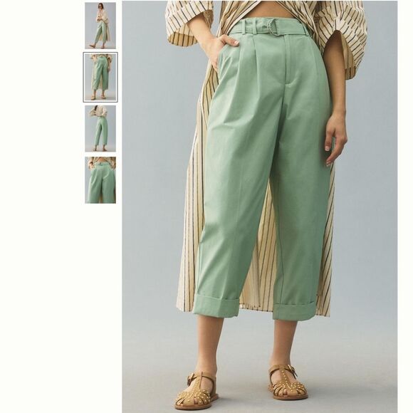 Anthropologie Maeve Belted Tapered Pants - Picture 2 of 4